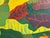 Textile Marc Zimmerman "Lost and Found Chickens" Oil Painting, Tropical Chickens in Botanical Setting, Deep Green and Red, Contemporary Art West Coast For Sale - Image 7 of 11