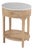 Ellen 18.25 in. W Oval Marble and Wood 1 Drawer Nightstand, Natural For Sale