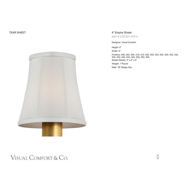 Visual Comfort Signature 4" Silk Bell Empire Shade Designer: Visual Comfort Signature Height: 4" Base: Shade Details: 3" x...