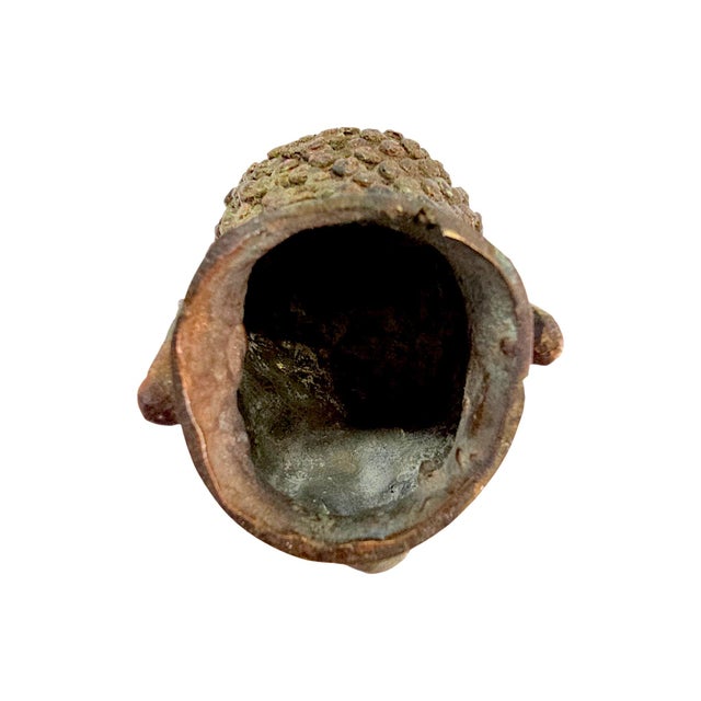 20th Century Thai Sukhothai-Style Patinated Bronze Buddha Head For Sale - Image 11 of 11