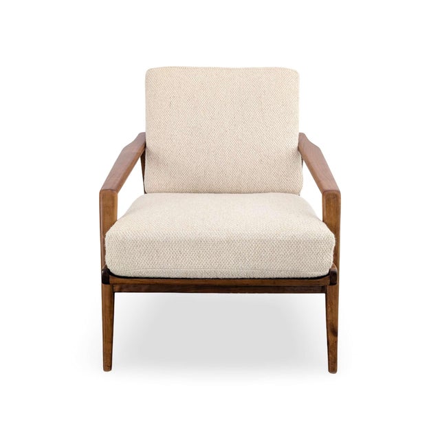 Vintage Easy Chair in Wool and Walnut For Sale - Image 4 of 11