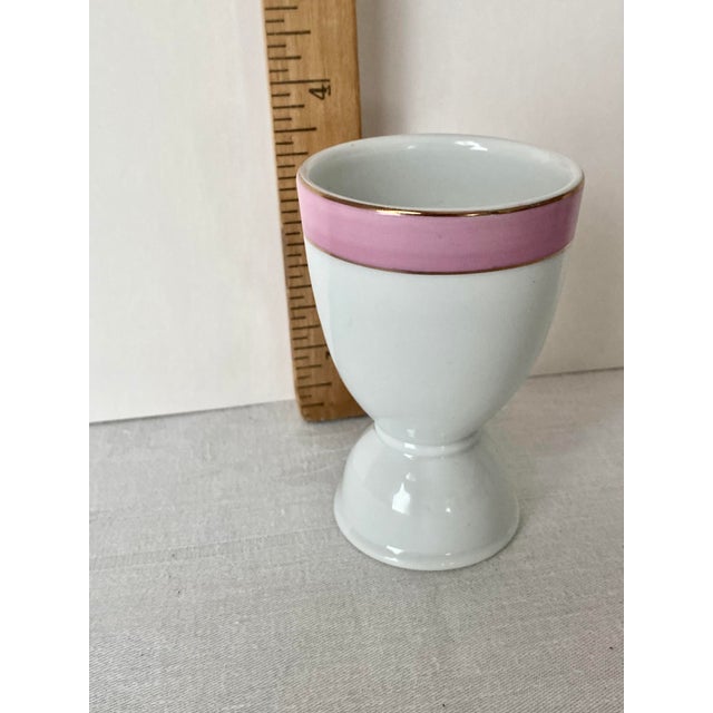 Antique Austrian Porcelain Set Manufactured by Porzellanfabrik.Victoria Schmidt & Co. Art Deco Pink & Gold Breakfast Set C. 1910 - 6 PCS Excellent. For Sale - Image 14 of 17