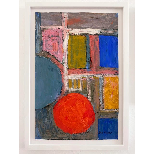 Paper Relocation Super Sale! Colorful Abstract Oil Painting on Paper by Martin Rosenthal For Sale - Image 7 of 7