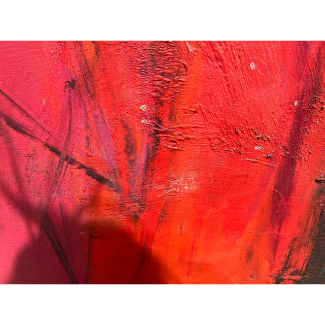 Ruby Red Late 20th Century Vintage Fauvist Portrait Painting of a Nude Woman, Framed For Sale - Image 8 of 13