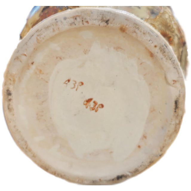 Grand 14" Jeweled Japanese Satsuma-Style Moriage Lidded Urn - Immortal Koi Handles For Sale - Image 14 of 18