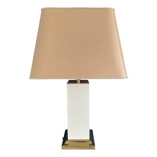 Beige and Gold Design Buffet Table Lamp in the style of Jean Claude Mahey, 1990s For Sale