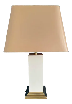 Beige and Gold Design Buffet Table Lamp in the style of Jean Claude Mahey, 1990s