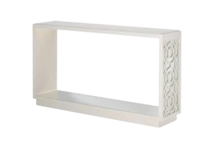 Currey & Co. Modern White Mirrored Alisa Console Table