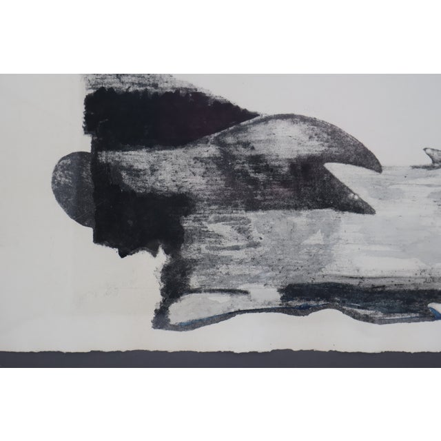 Late 20th Century Martha Cianelli Signed Modernist Abstract Lithograph in Black & Gold Frame For Sale - Image 11 of 15