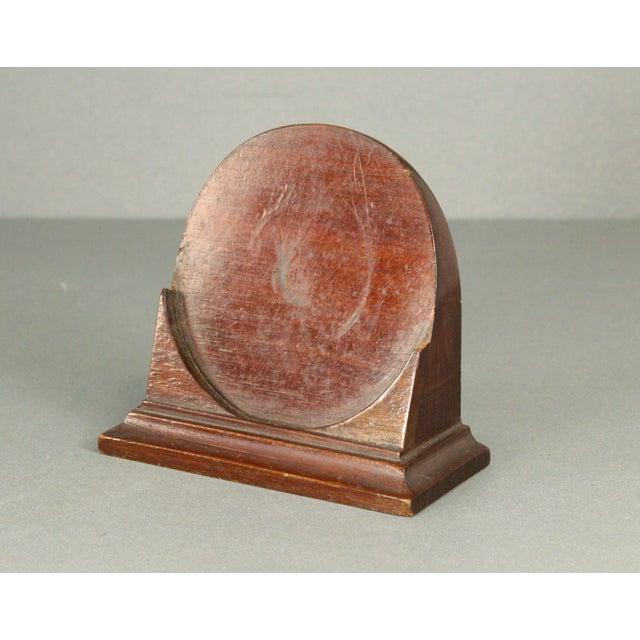 Flame Mahogany Desk Clock Pocket Watch Base or Miniature Stand 2.75" Diameter For Sale In Houston - Image 6 of 17