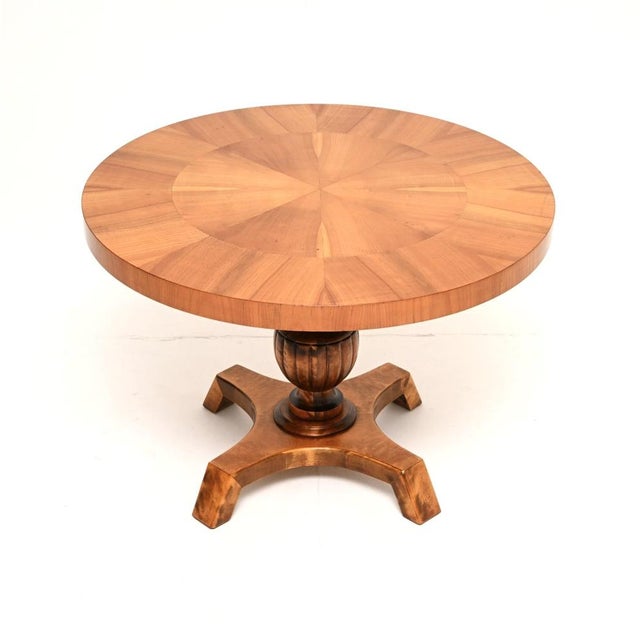 Antique Swedish Walnut and Satin Birch Coffee Table, 1930 For Sale - Image 6 of 6