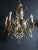 Black Antique Wrought Iron and Gilded Cage Chandelier For Sale - Image 8 of 11