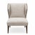 A refined pair of vintage Italian lounge chairs, circa 1950s–1960s, featuring sculptural walnut frames, inset cane side...