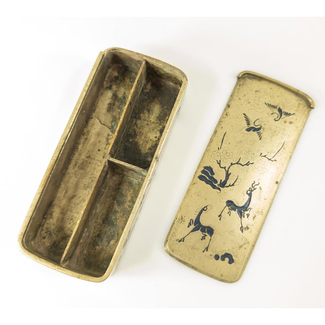 19th Century Chinese Champleve and Paktong Scholar's Writing Box For Sale - Image 10 of 12