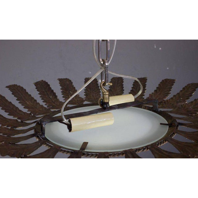 Spanish Gilt Metal Sunburst Flush Mount Ceiling Fixture Chairish