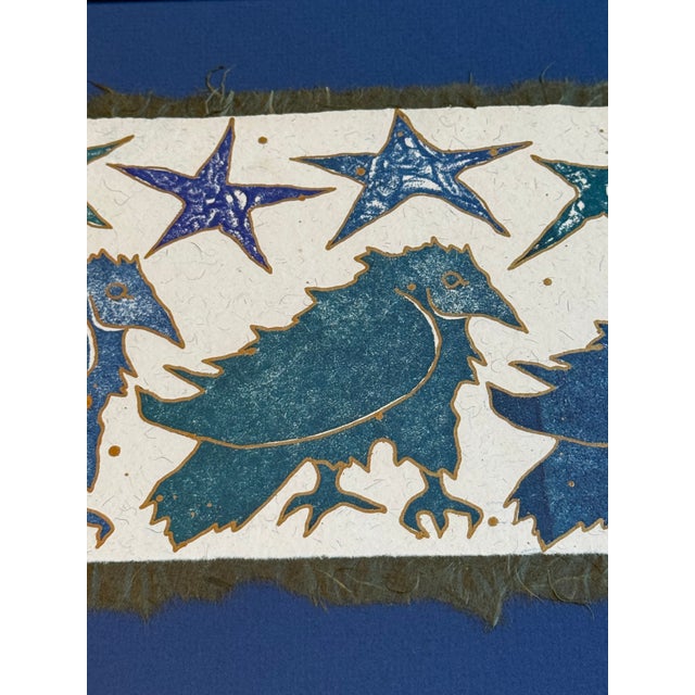 Metal Signed Monoprint Collograph Laurel W. Carnahan ”Ruffled Feathers" Framed For Sale - Image 7 of 12