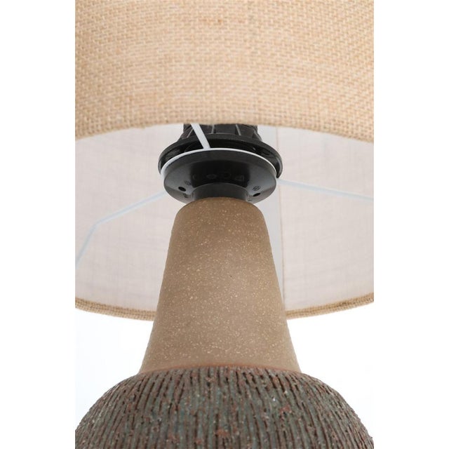 Danish Ceramic Table Lamp with Jute Lampshade by Einar Johansen for Søholm, 1960s For Sale - Image 6 of 13