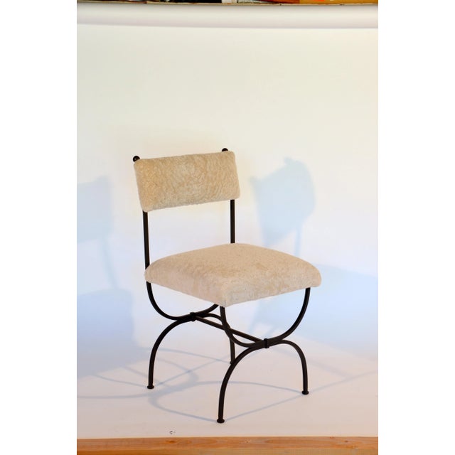 Metal Design Frères "Arcade" Wrought Iron and Shearling Chairs - a Pair For Sale - Image 7 of 12