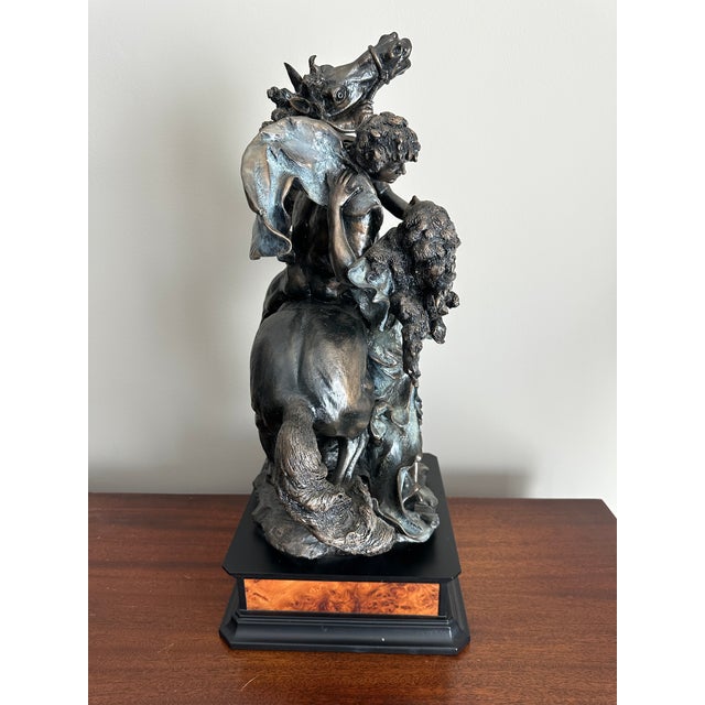 Vintage 1993 Florence Giuseppe Armani the Embrace Lovers & Horse Sculpture #480m For Sale - Image 4 of 10