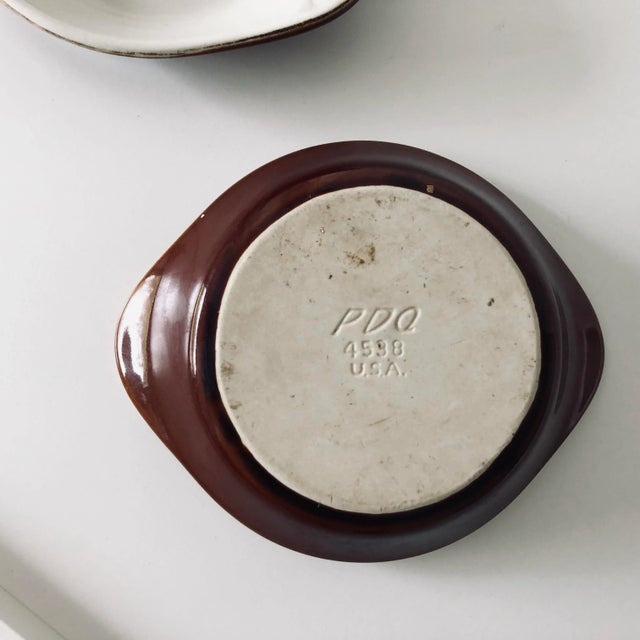 Vintage Brown Pottery Oven Dishes- Set of 2 For Sale - Image 4 of 5