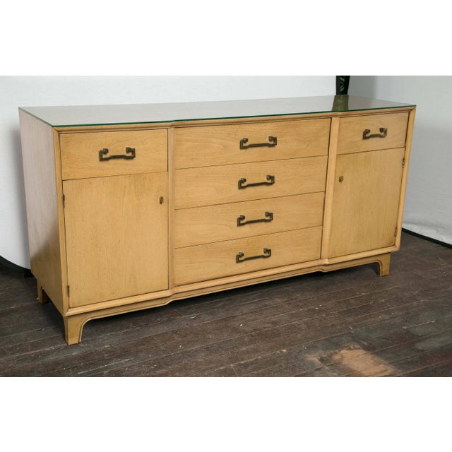 Light wood century furniture credenza, sideboard or buffet. Perfect for hallway or entrance.