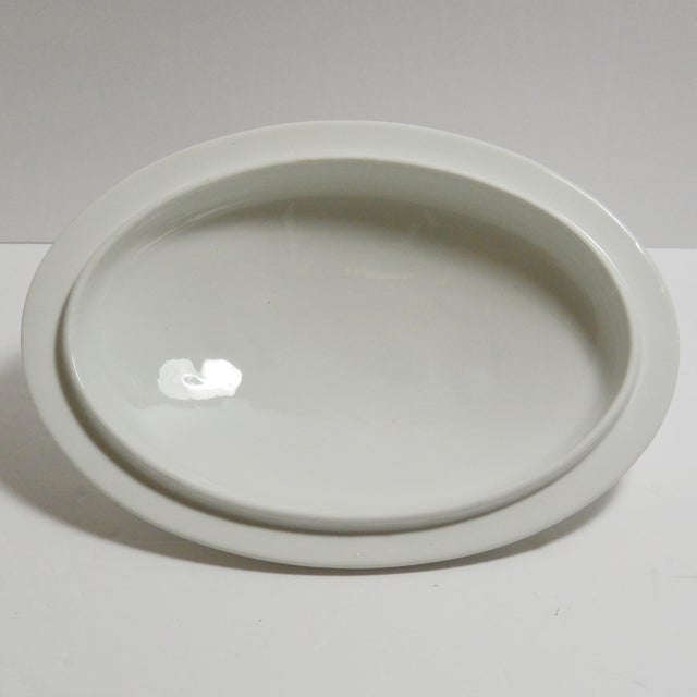 Ceramic Circa 1906 Antique White Ironstone Covered Vegetable Dish For Sale - Image 7 of 11