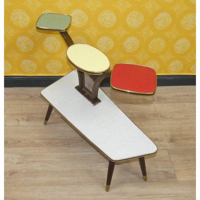 Brown Colorful Flower Bench with Lattice, 1950s For Sale - Image 8 of 11