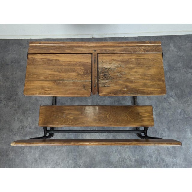 Wood Modern School Desk in Wood For Sale - Image 7 of 8