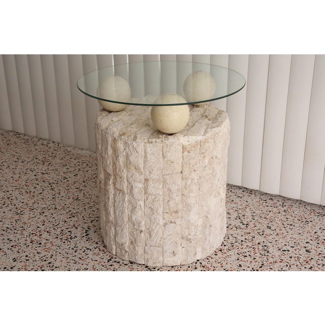 Postmodern Tessellated Mactan Stone Side Table Chairish