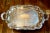 Large Ornate Silver Serving Tray With Handles For Sale - Image 6 of 11