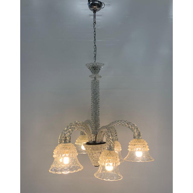 Barovier E Toso Chandelier, 1960s, Murano, Rostrato from Barovier & Toso, 1950s For Sale - Image 9 of 9