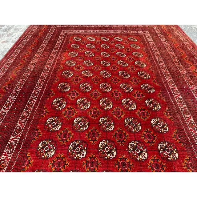 Vintage Bokhara Hand Knotted Afghan Rug For Sale - Image 4 of 7