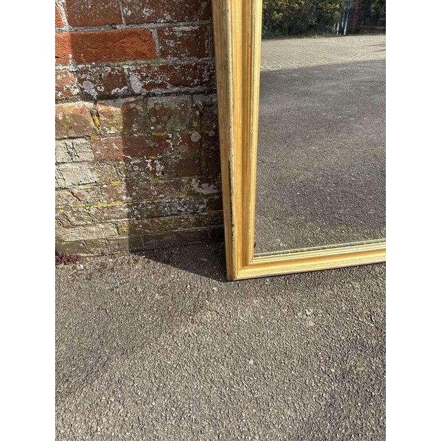 Large 19th Century Antique French Arched Top Silver Mirror For Sale - Image 4 of 8