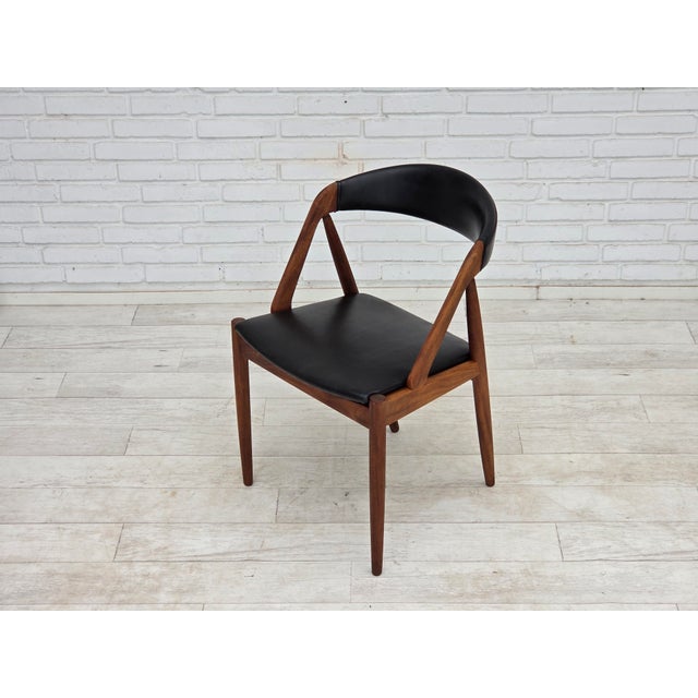 Danish Model 31 Armchairs in Leather and Teak by Kai Kristensen, 1960s, Set of 4 For Sale - Image 17 of 18