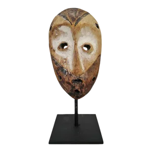Mid 20th Century Vintage Small Passport Lega Mask on Stand