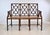 Faux Bamboo Settee With Leather Cushion, Tortoise Shell Finish For Sale - Image 15 of 15