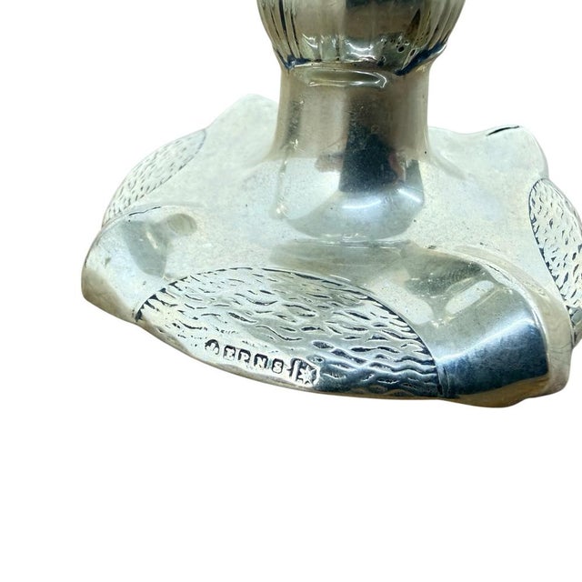 Metal Art Nouveau Silver-Plated Bud Vases, 1890s, Set of 2 For Sale - Image 7 of 10