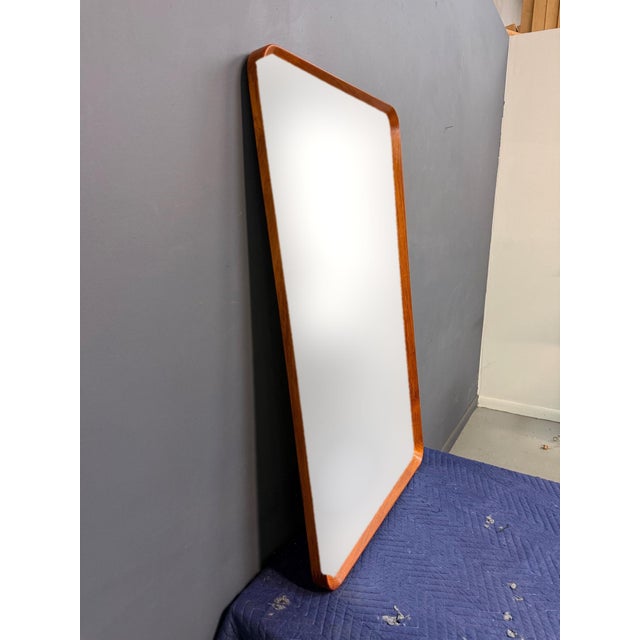 Pedersen & Hansen Pedersen & Hansen Teak Wall Mirror in Teak Mid 20th Century For Sale - Image 4 of 12