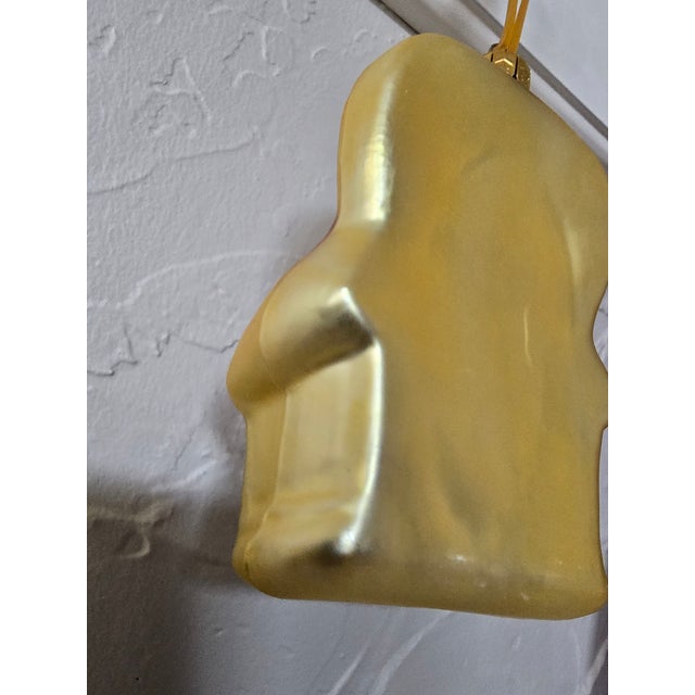 Glass Authentic Inge-Glas Germany Hand-Blown Glass Santa in Armchair Ornament For Sale - Image 7 of 12