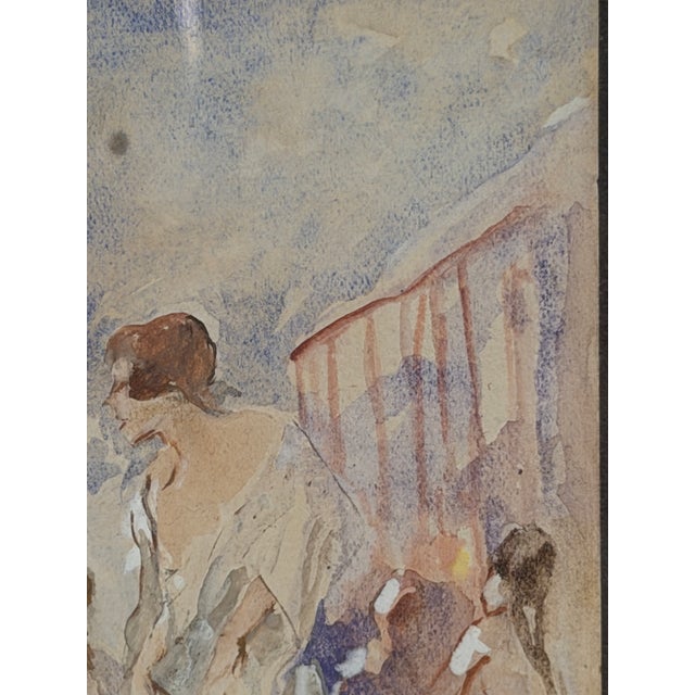 Pompeo Mariani, Female Figures, 19th Century, Watercolor, in Very Good conditions. Designed before 1890 This piece has an...