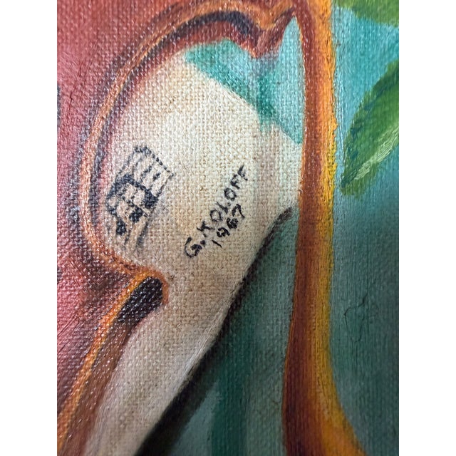 1960's Mid-Century G. Koloff Violin & Rose Still Life Painting – Framed For Sale - Image 11 of 12