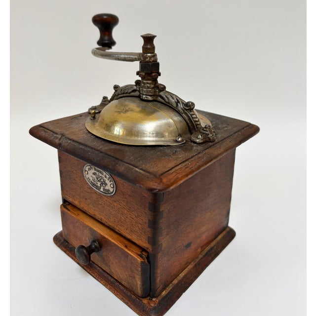 Japy Frères Antique French Coffee Grinder Beechwood and Cast Iron, Circa 1920 For Sale - Image 4 of 15
