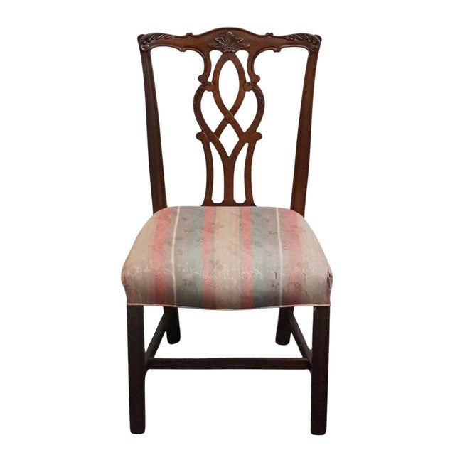 Chippendale Kindel Furniture Solid Mahogany Traditional Chippendale Style Dining Side Chair 76-070 - Oxford Finish For Sale - Image 3 of 11