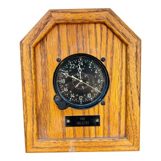 1940s Military Aircraft Waltham Civil Date 8 Day Clock, as Is For Sale