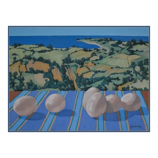 Fresh Eggs on My Veranda Sill' an Original Painting by American Expressionist George Brinner For Sale