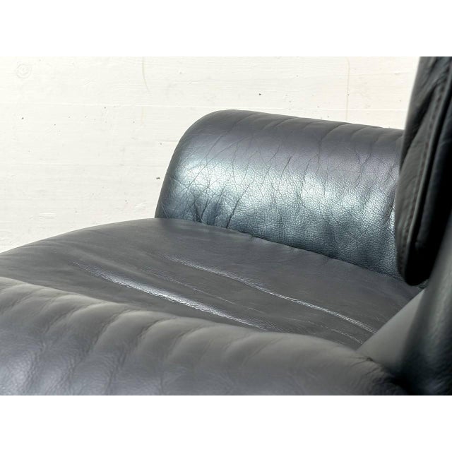 DS-2011 Black Leather Lounge Chair from De Sede, Switzerland, 1980s For Sale - Image 14 of 18