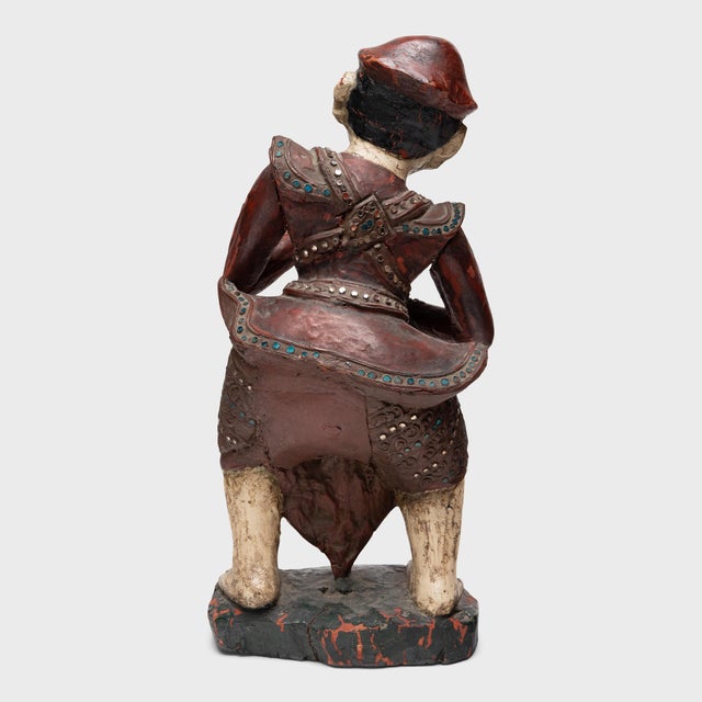 Thai Polychromed Dancer Figure, C. 1900 For Sale - Image 4 of 4