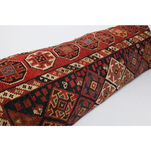 Handwoven Persian Rug Pillow Cover – Antique Tribal Decorative Throw Cushion -16'' X 49'' For Sale In Tampa - Image 6 of 12