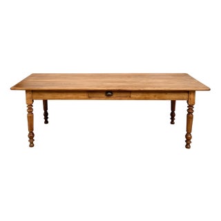 Antique Farmhouse Table in Blond Walnut, 1900s For Sale