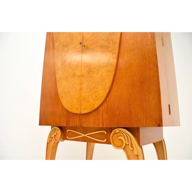 Art Deco Burr Walnut Cocktail Cabinet from Hille, 1930s For Sale - Image 11 of 12